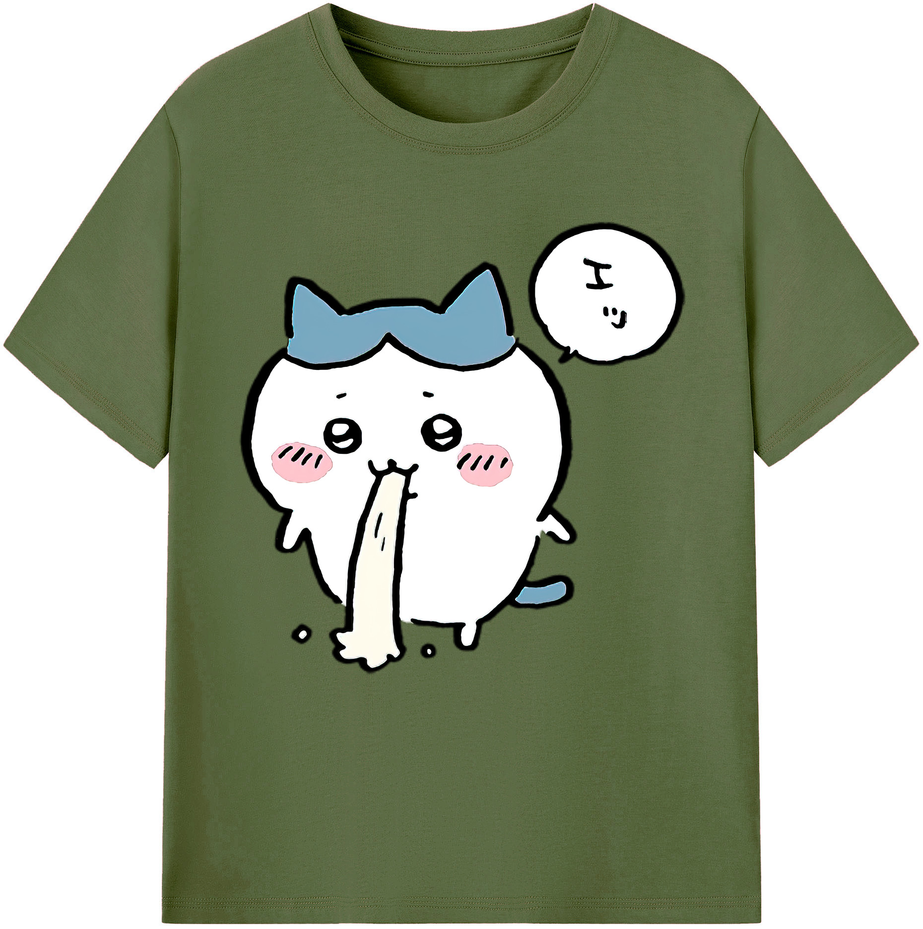 （画像用） ちいかわ ハチワレ Chii-kawa hachiware 綿100％半袖Tシャツ（フロントプリント）